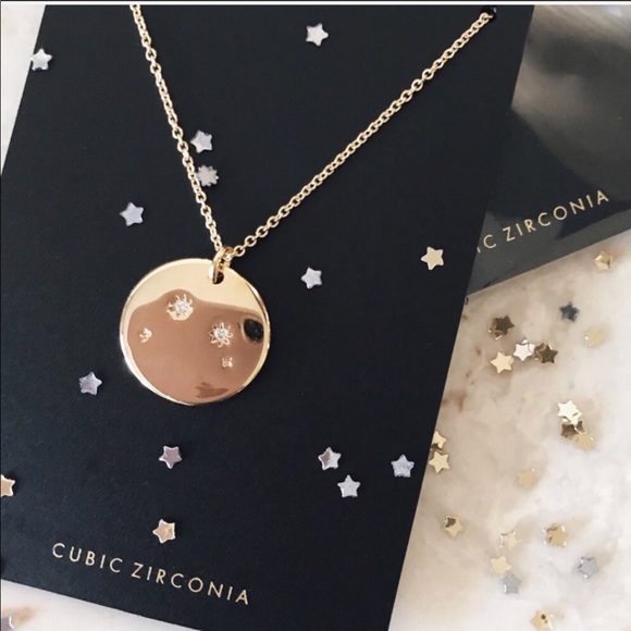 Zodiac necklace dainty pendant cubic zirconia - Picture 3 of 4